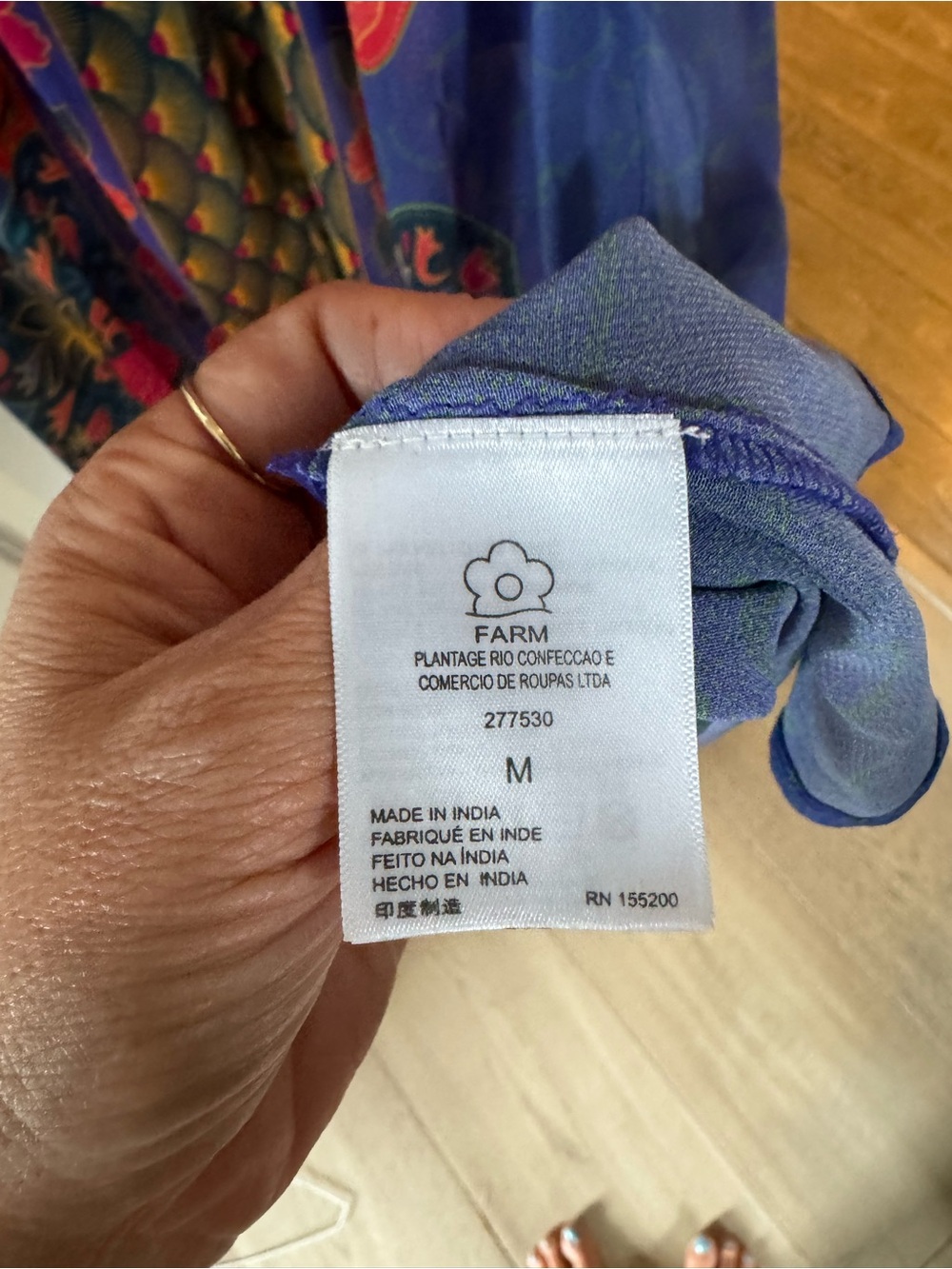 Anthropologie x Farm Rio Blue Floral V-Neck Maxi Dress size M rare - Picture 8 of 13